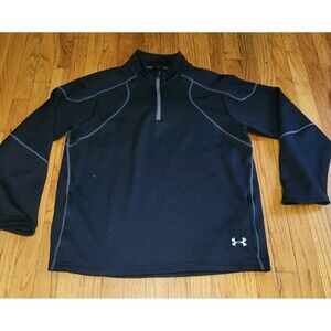 Under Armour Allseason Gear Mens Lined Black Half-Zip Mock Pullover Jacket Sz XL